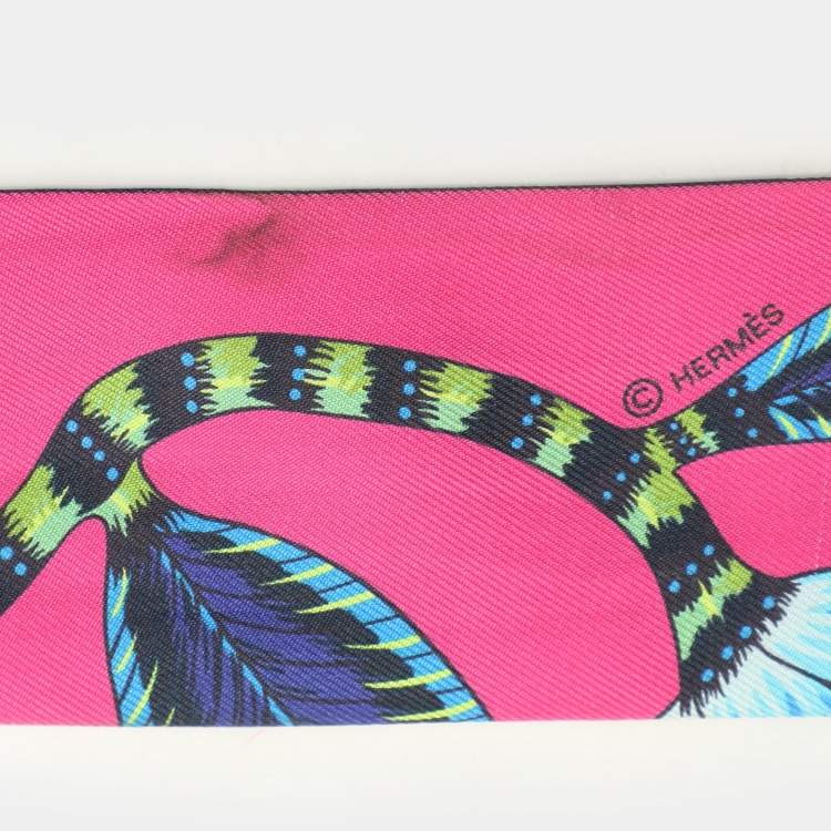 Pre Owned Hermès Multicolor Print Silk The Savana Dance Twilly