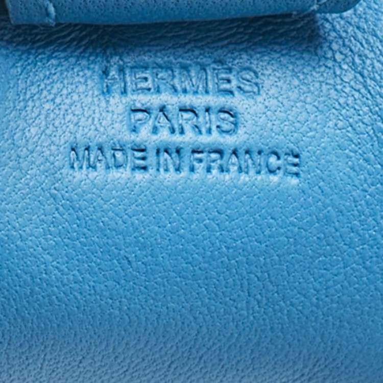 Pre Owned Hermès Bleu Zanzibar Milo Leather GriGri Rodeo Bag Charm PM