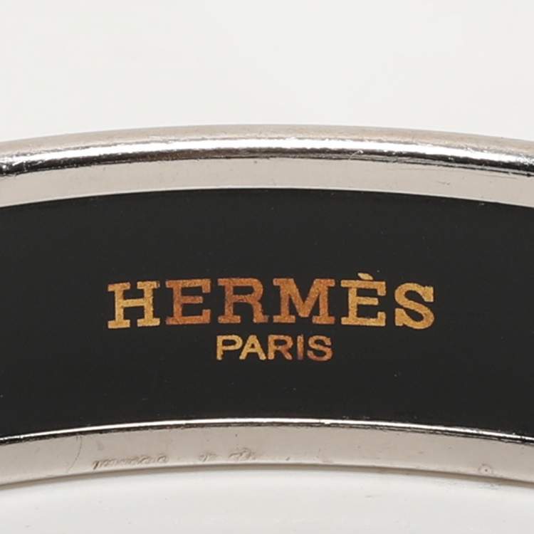 Pre Owned Hermès Purple Enamel Calèche Narrow Bangle Bracelet