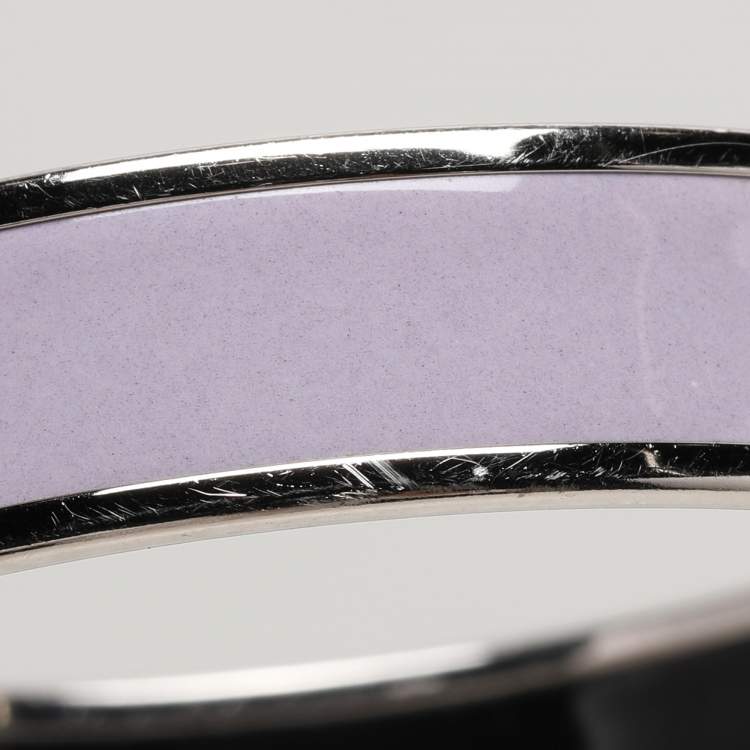 Pre Owned Hermès Purple Enamel Calèche Narrow Bangle Bracelet