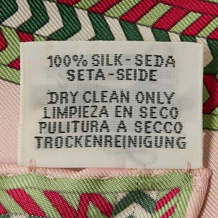 Pre Owned Hermes Pink Selle Des Steppes Printed Silk Square Scarf