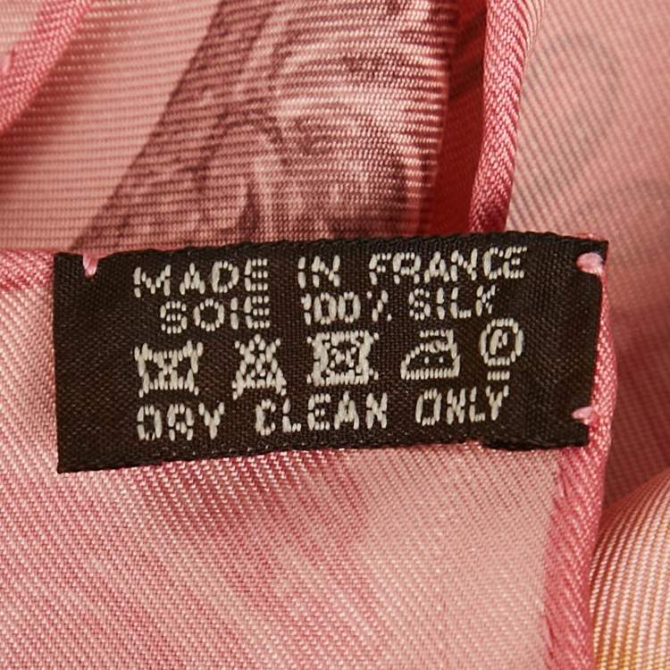 Pre Owned Hermès Pink Silk Horsawards Print Square Scarf