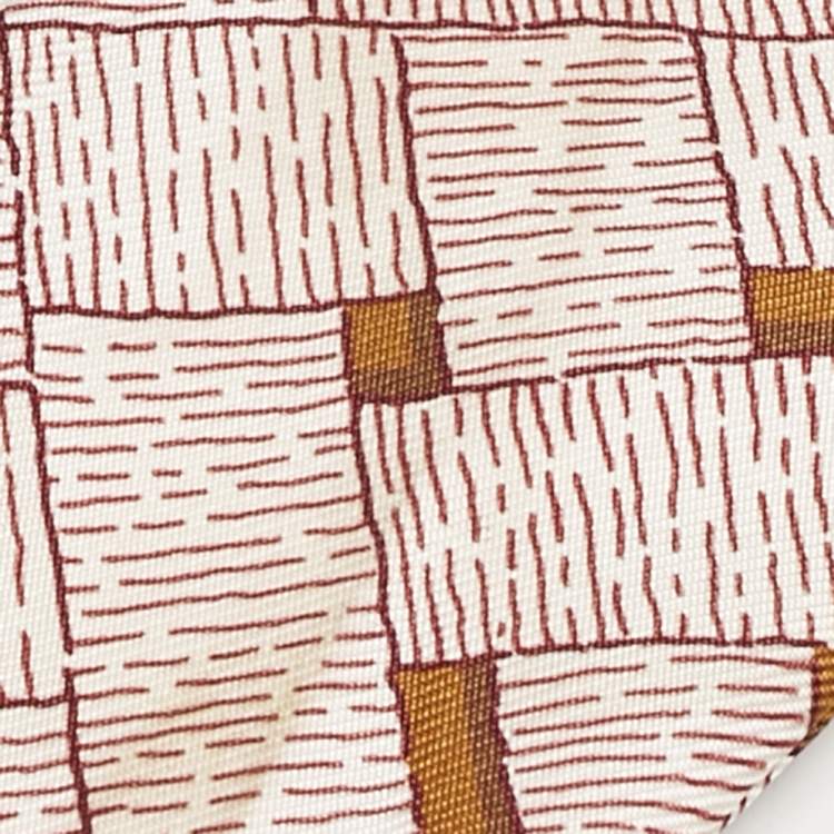 Pre Owned Hermès Brown/Orange Mors a Jouets Silk Twilly Set of 2