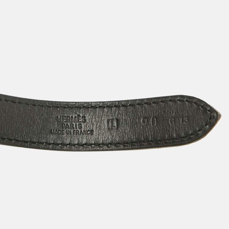 Pre Owned Hermès Black Box Leather and Chain Etriviere Belt 90CM