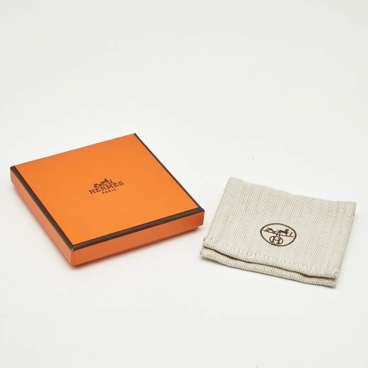 Pre Owned Hermès Rivale Mini Cream Leather Gold Plated Bracelet