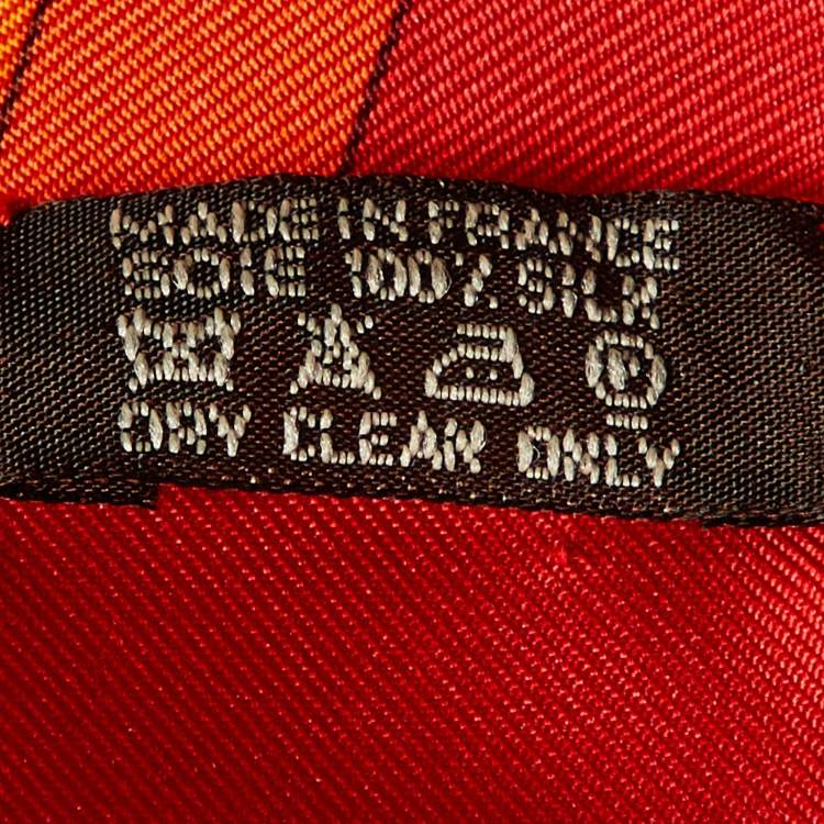 Pre Owned Hermes Orange/Red Monte Carlo Silk Scarf