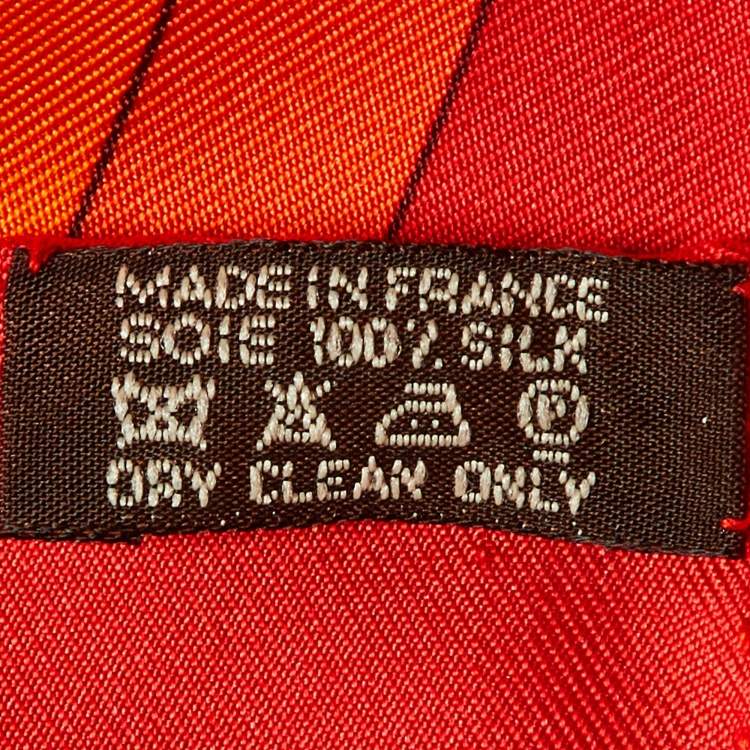 Pre Owned Hermes Orange/Red Monte Carlo Silk Scarf