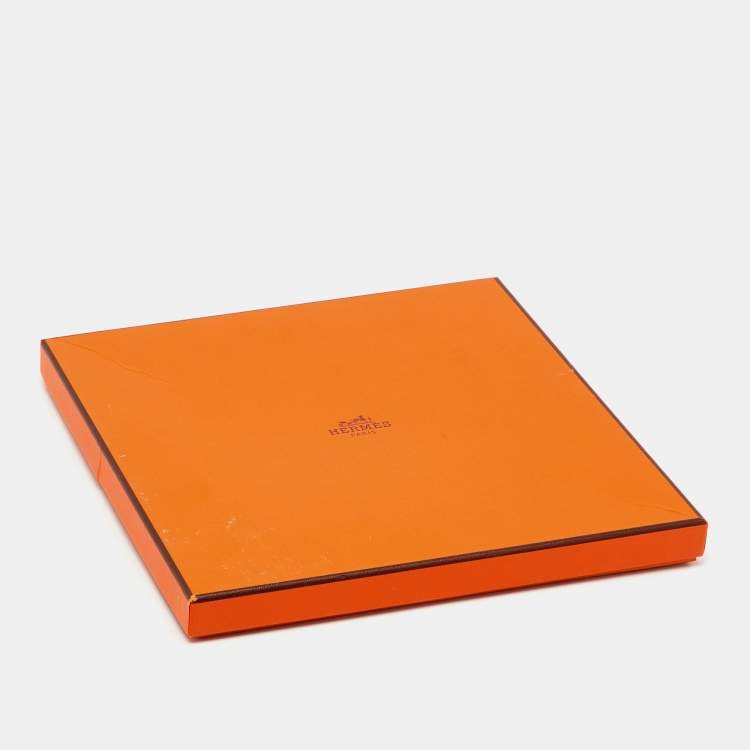 Pre Owned Hermes Orange/Red Monte Carlo Silk Scarf
