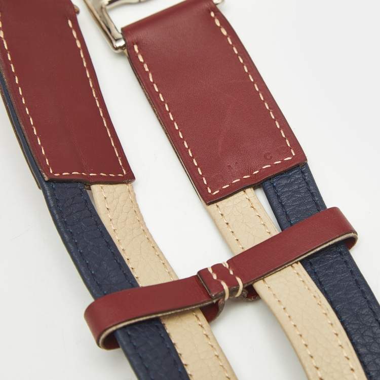 Pre Owned Hermès Tricolor Leather Double Etriviere Belt