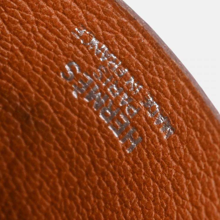 Pre Owned Hermes Clochette Gold Togo Leather Key Holder Necklace