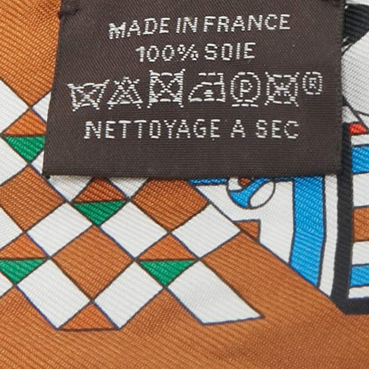 Pre Owned Hermes Brown De l'Ombrelle Aux Duels Sticker Twilly