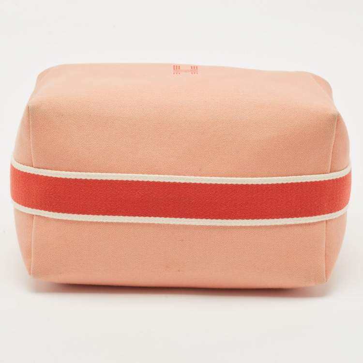 Pre Owned Hermes Goyave Canvas Large Bride-A-Brac Pouch