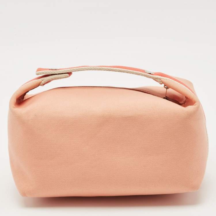 Pre Owned Hermes Goyave Canvas Large Bride-A-Brac Pouch