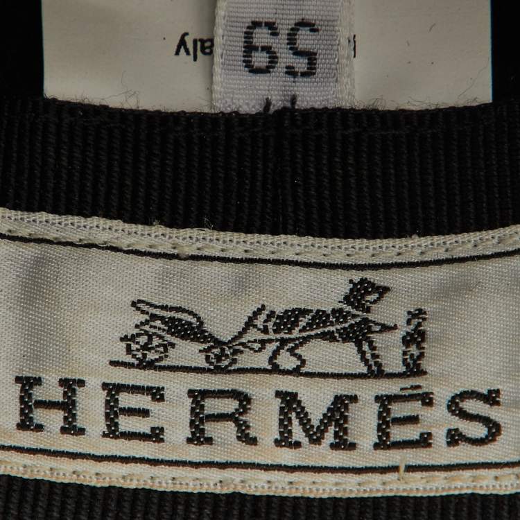 Pre Owned Hermès Black Rabbit Felt Fedora Hat Size 59