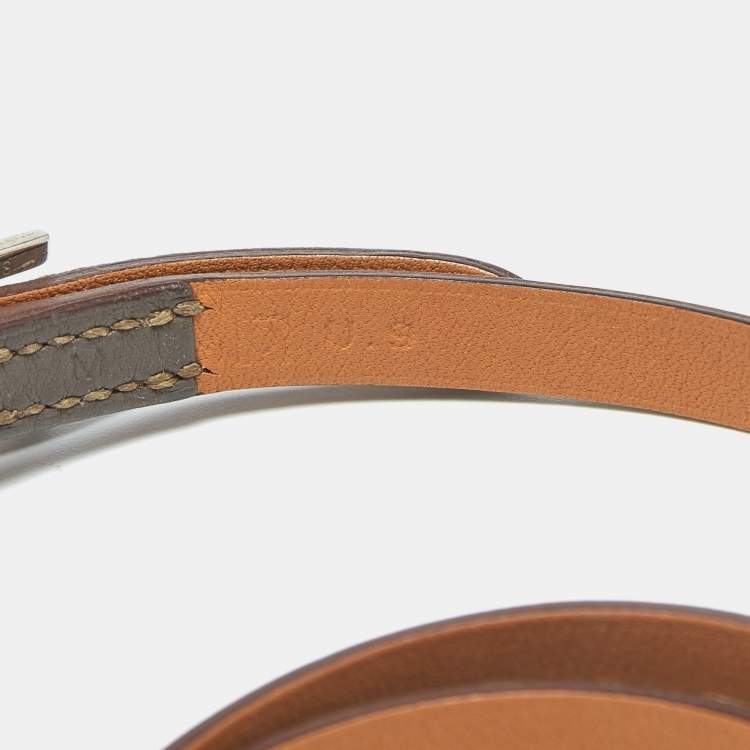 مملوكة مسبقًا Hermes Hapi 4 Quad Tour Leather Palladium Plated  Bracelet