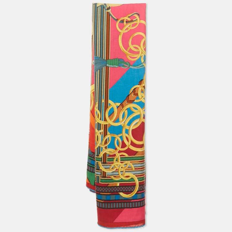 Pre Owned Hermes Multicolor Cashmere Blend Brides et Gris Gris Shawl