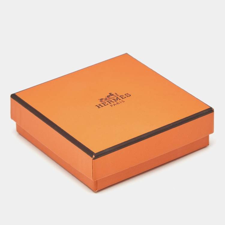 Pre Owned Hermes Clic Clac H White Enamel Palladium Plated Bracelet 