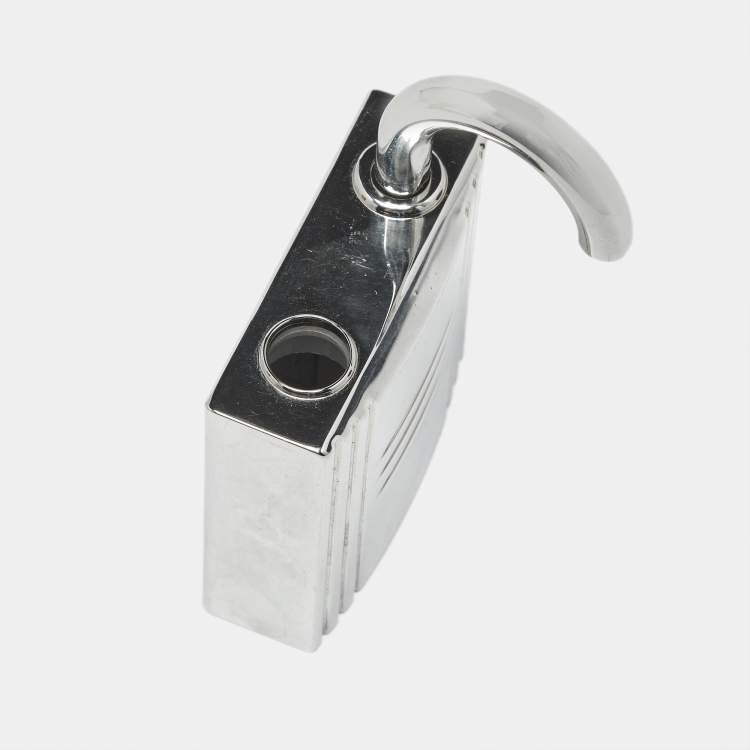 Pre Owned Hermès Padlock Silver Tone Refillable Parfum Bag Charm