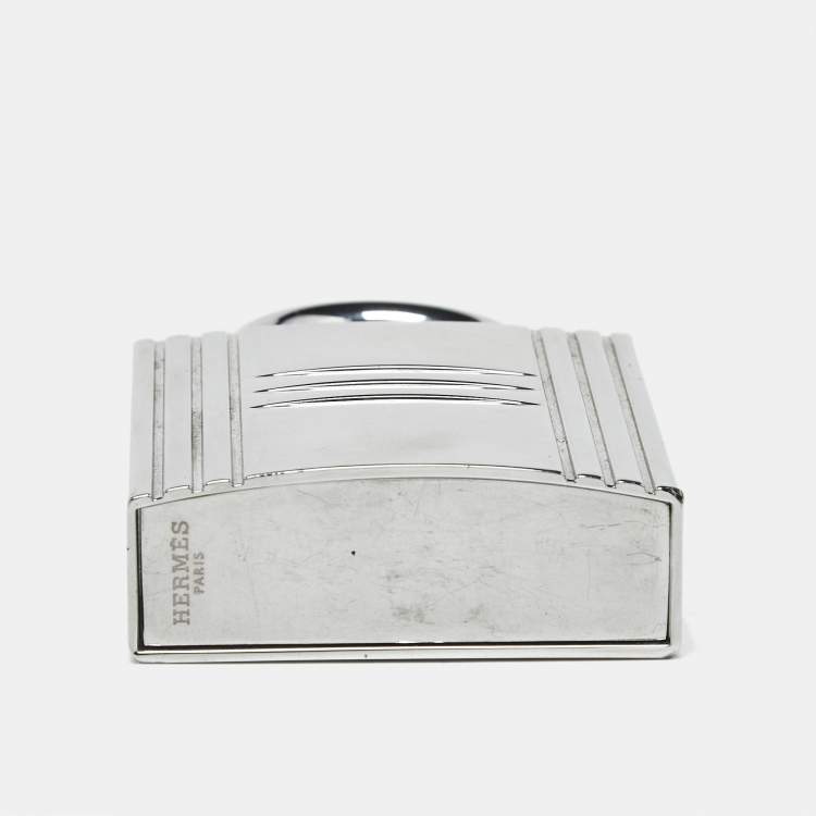 Pre Owned Hermès Padlock Silver Tone Refillable Parfum Bag Charm
