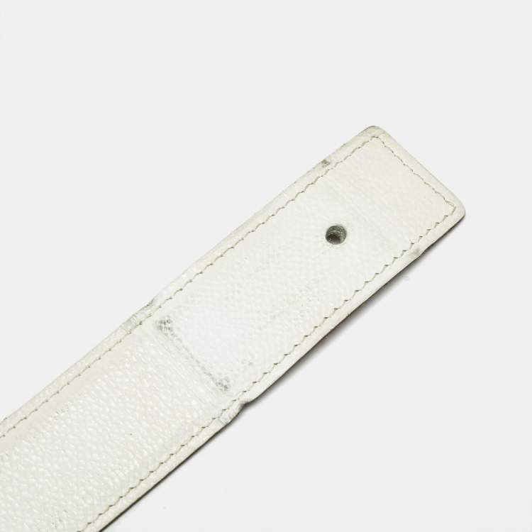 Pre Owned Hermès Blanc Epsom Leather H Buckle Belt 90 CM