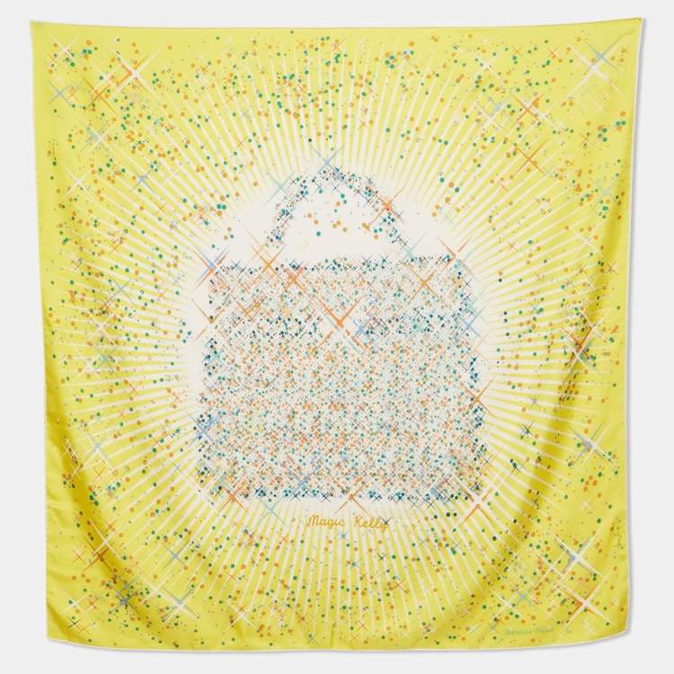 Pre Owned Hermès Yellow Magic Kelly Silk Scarf