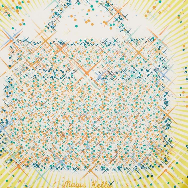 Pre Owned Hermès Yellow Magic Kelly Silk Scarf