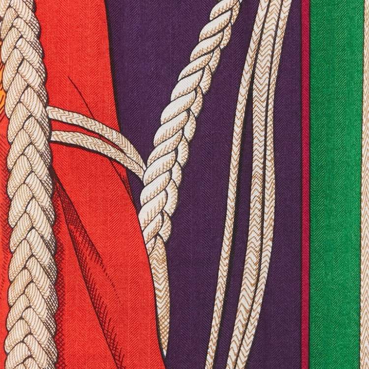 Pre Owned Hermès Multicolor Cashmere Blend Zouaves Et Dragons Scarf 