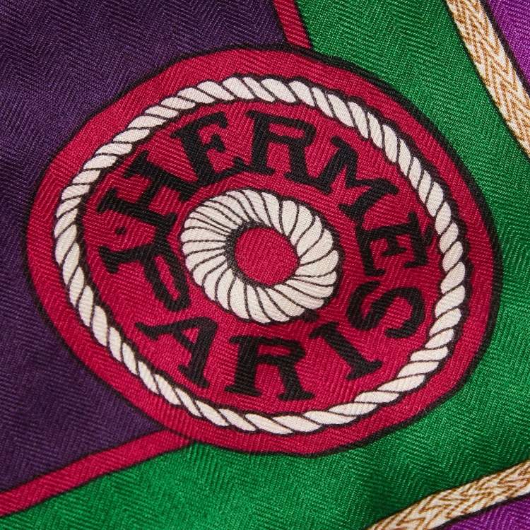 Pre Owned Hermès Multicolor Cashmere Blend Zouaves Et Dragons Scarf 