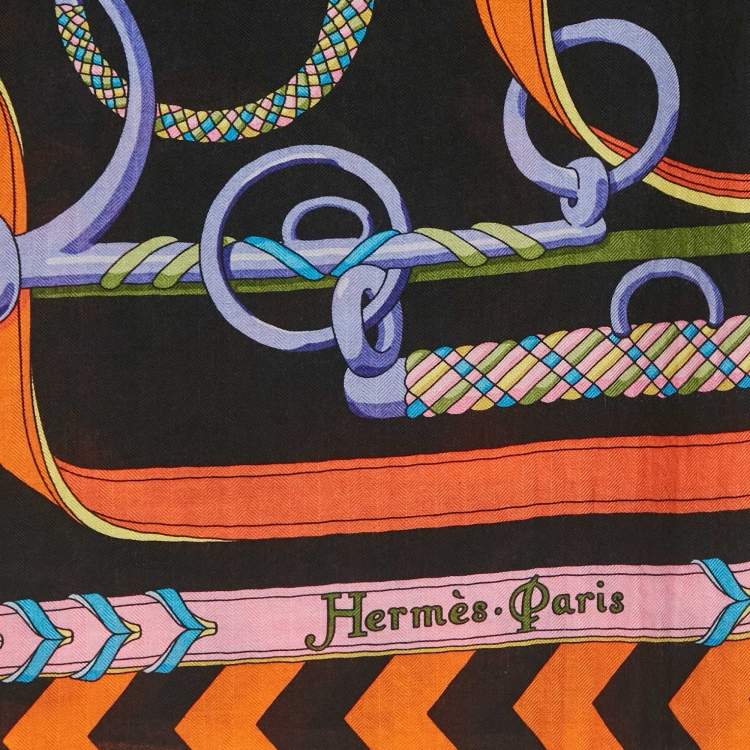 Pre Owned Hermès Multicolor Cashmere Silk Panoplie Equestre Scarf