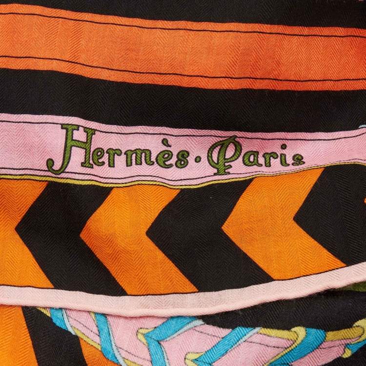 Pre Owned Hermès Multicolor Cashmere Silk Panoplie Equestre Scarf