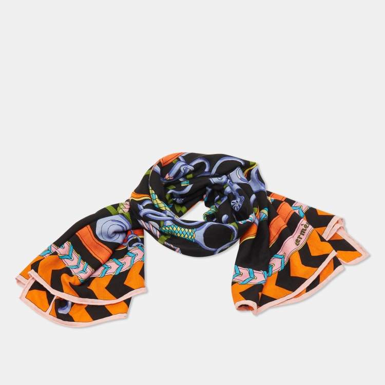Pre Owned Hermès Multicolor Cashmere Silk Panoplie Equestre Scarf