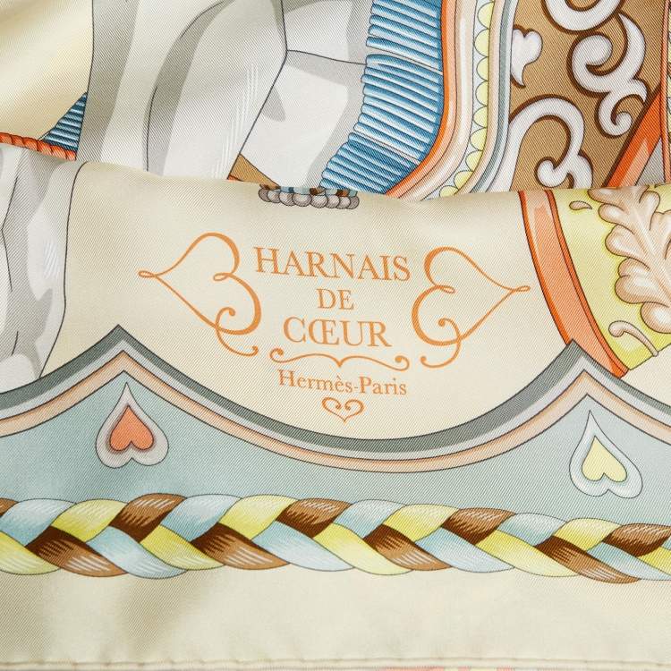 Pre Owned Hermès Multicolor Silk Harnais de Coeur Scarf