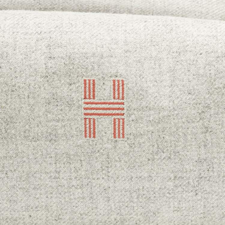 Pre Owned Hermès Gris Flanelle Canvas Large Bride-a-Brac Pouch