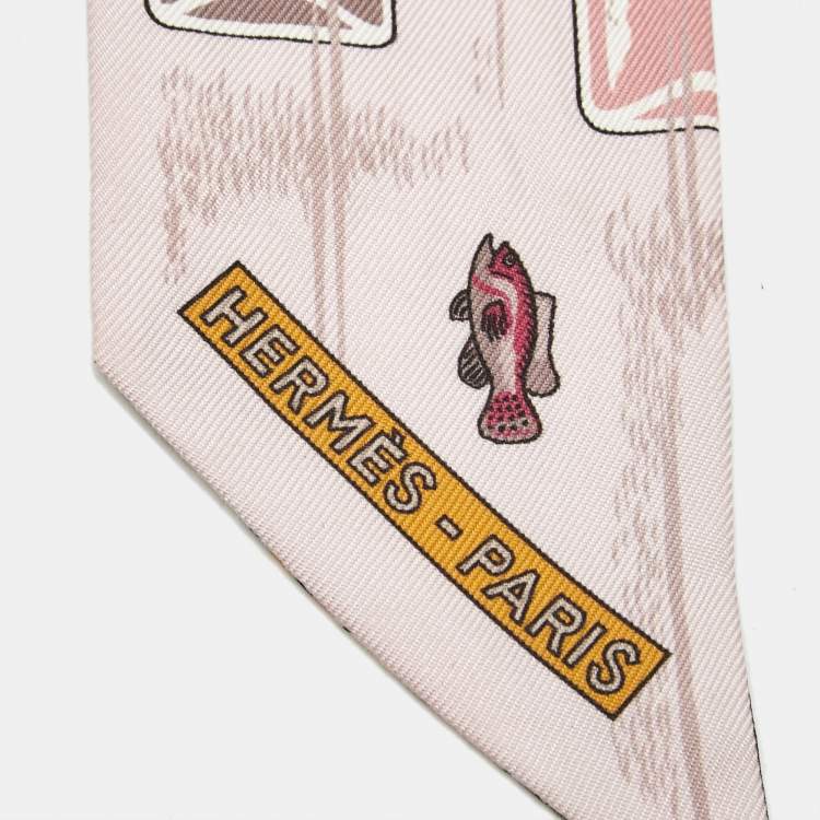 Pre Owned Hermès Multicolor Printed Silk Twilly