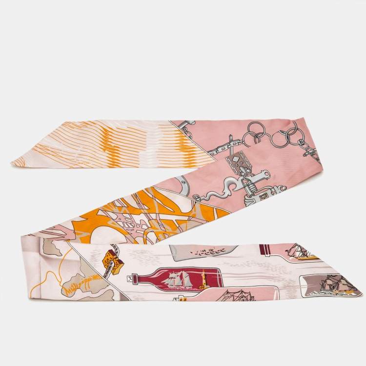 Pre Owned Hermès Multicolor Printed Silk Twilly