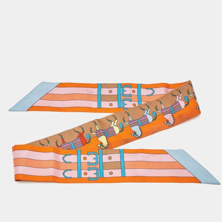 Pre Owned Hermes Multicolor Rocabar Silk Twilly Scarf