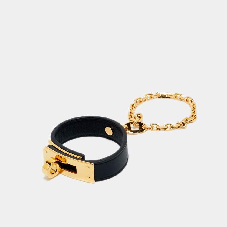 Pre Owned Hermès Kelly Leather Gold Plated Glove Clip