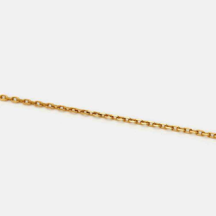 Pre Owned Hermes Mini Pop H Enamel Gold Plated Necklace