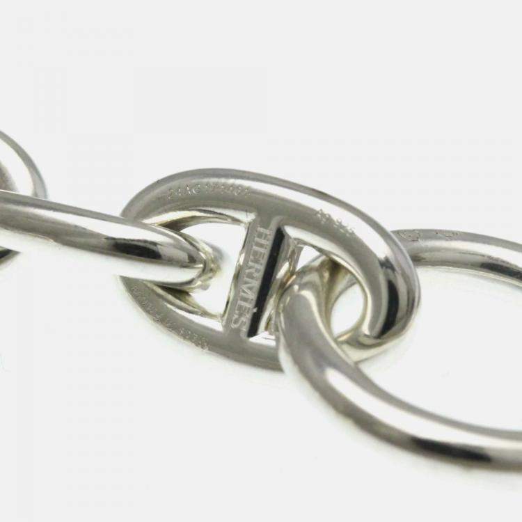 Pre Owned Hermes Chaine D’Ancre MM Silver Charm Bracelet