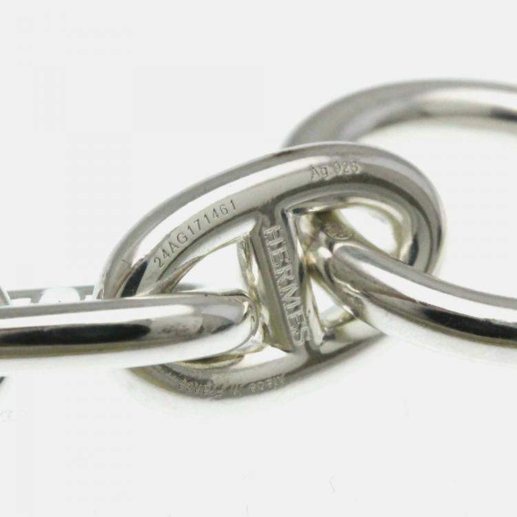 Pre Owned Hermes Chaine D’Ancre MM Silver Charm Bracelet