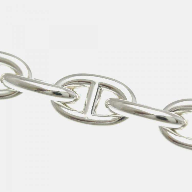 Pre Owned Hermes Chaine D’Ancre MM Silver Charm Bracelet