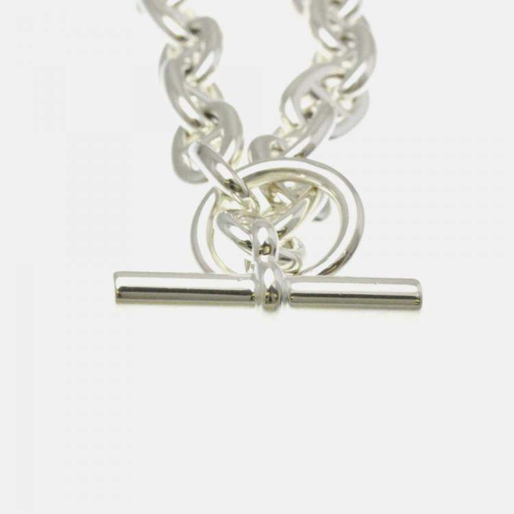 Pre Owned Hermes Chaine D’Ancre MM Silver Charm Bracelet