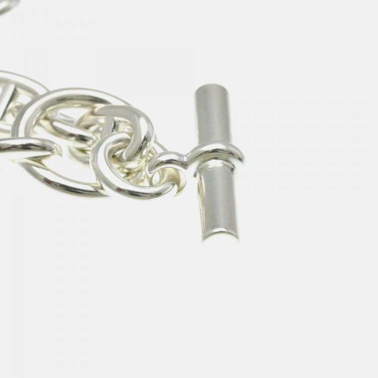 Pre Owned Hermes Chaine D’Ancre MM Silver Charm Bracelet