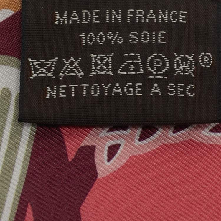 Pre Owned Hermès Rose Pink Fantaisie d'etriers Silk Twilly 