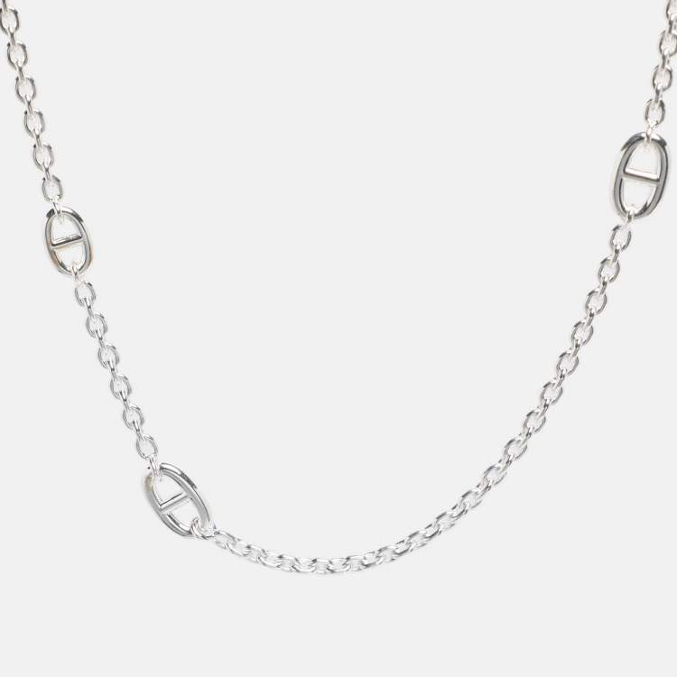 Pre Owned Hermès Sterling Silver Farandole Long Toggle Necklace