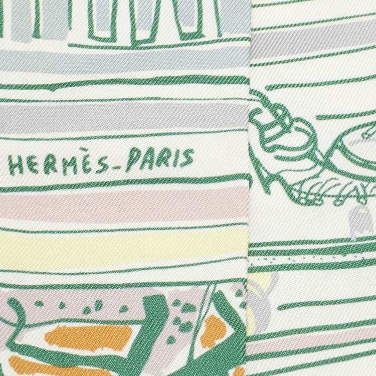 Pre Owned Hermès Blue/Multicolor Rayures D'ete Silk Twilly 