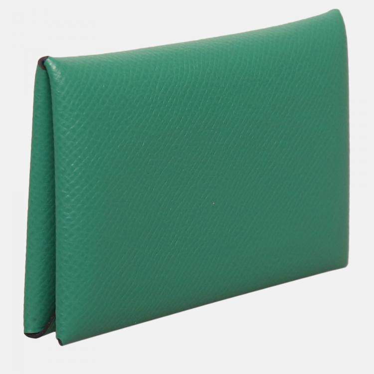 Pre Owned Hermes Calvi Leather Wallet