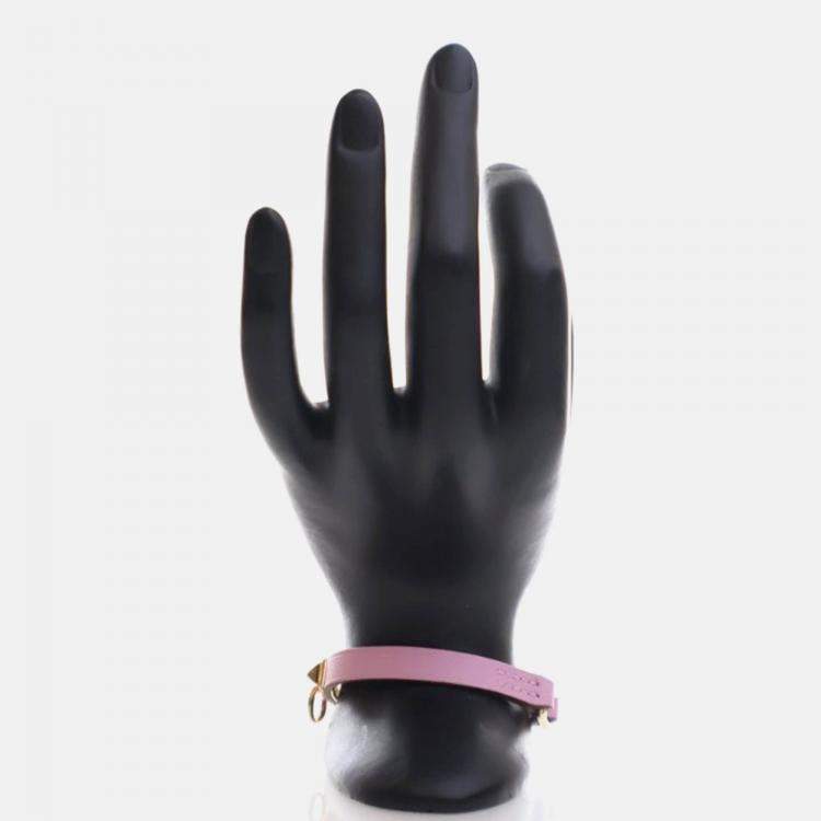 Pre Owned Hermes Mini Mauve Sylvestre Swift Rivale Bracelet