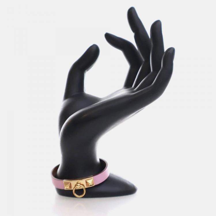 Pre Owned Hermes Mini Mauve Sylvestre Swift Rivale Bracelet