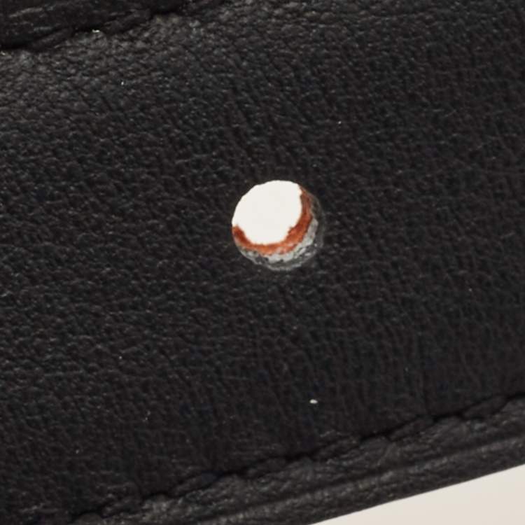 Pre Owned Hermes Black/Orange Chamonix and Epsom Leather Mini H Buckle Belt 110CM